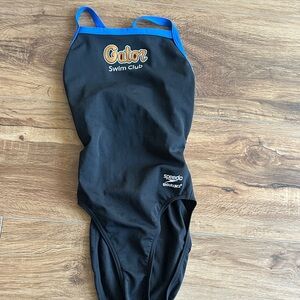 Speedo Black Swimsuit with Blue Accents